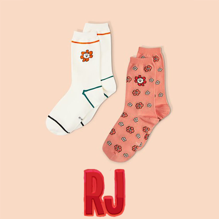 BT21 Flower Socks 2 pairs 1 set