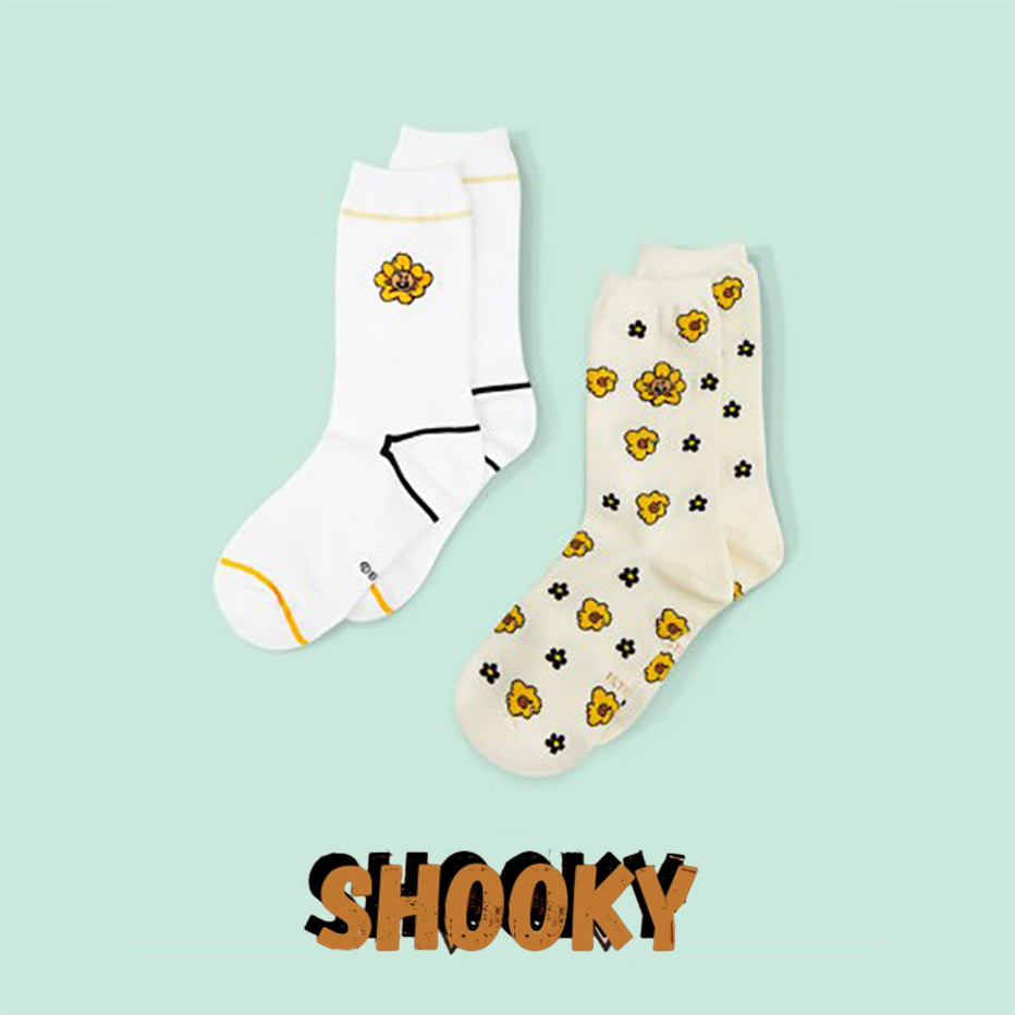 BT21 Flower Socks 2 pairs 1 set